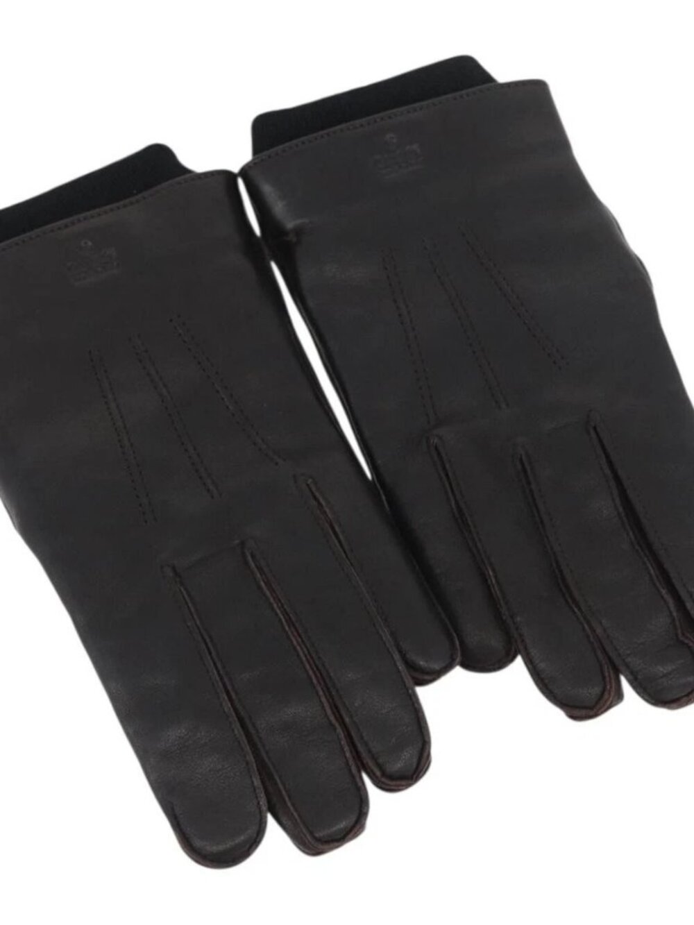 GUCCI Gloves Leather Black Auth bs33223